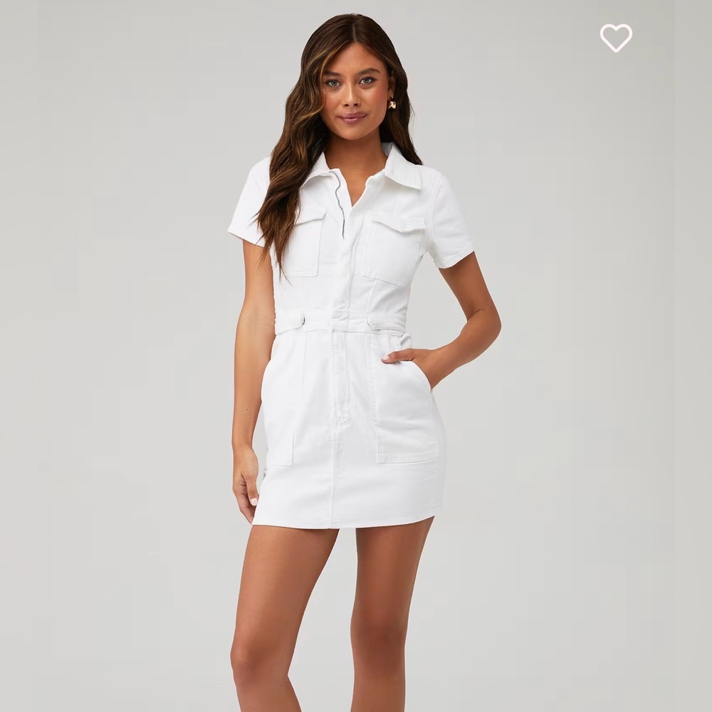 Good American White Mini Denim Dress